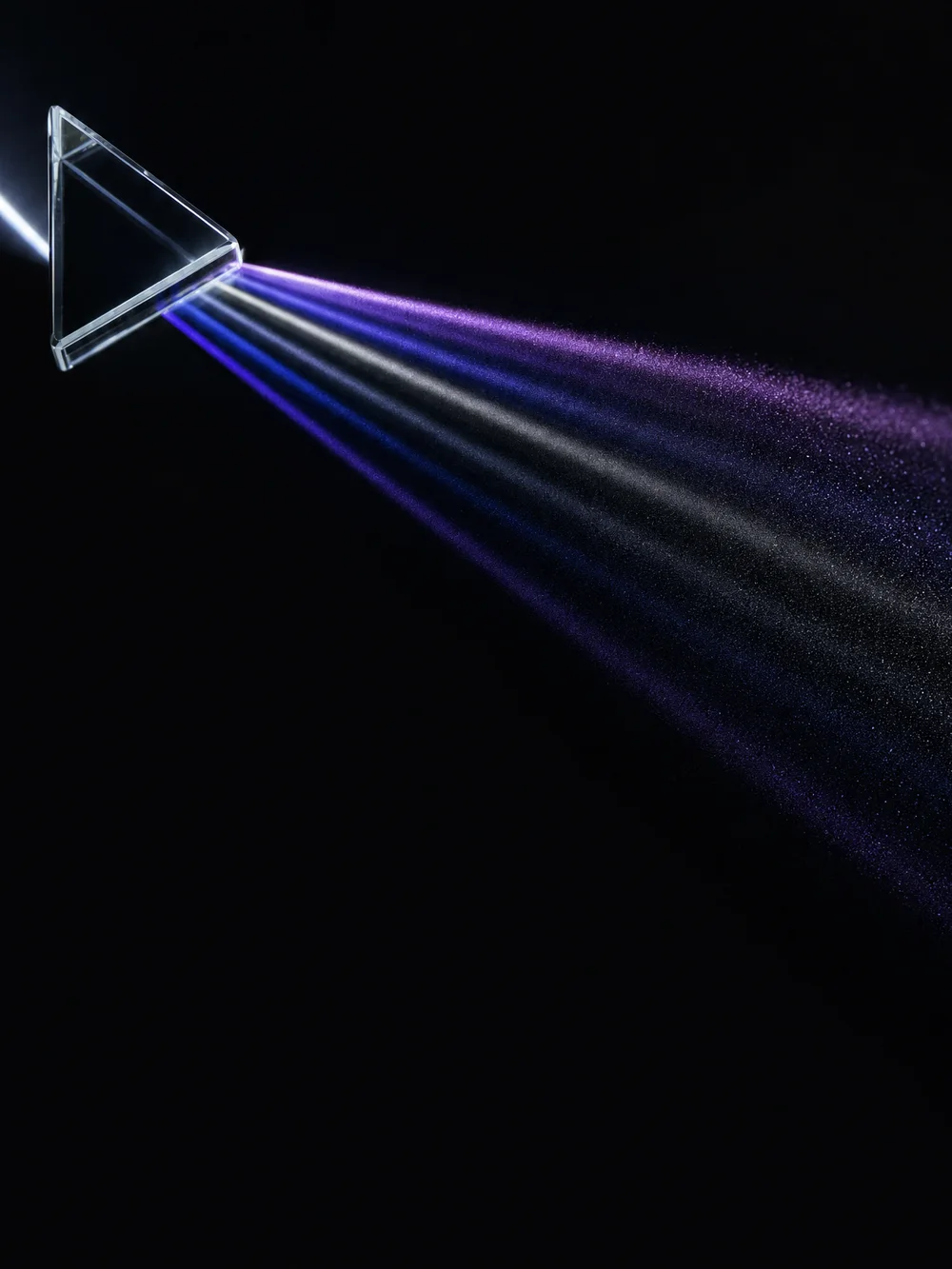 A prism casting a spectrum of light